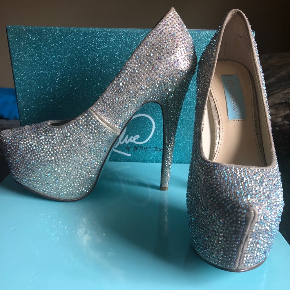 Blue by Betsey Johnson “Wish” Crystal Pumps